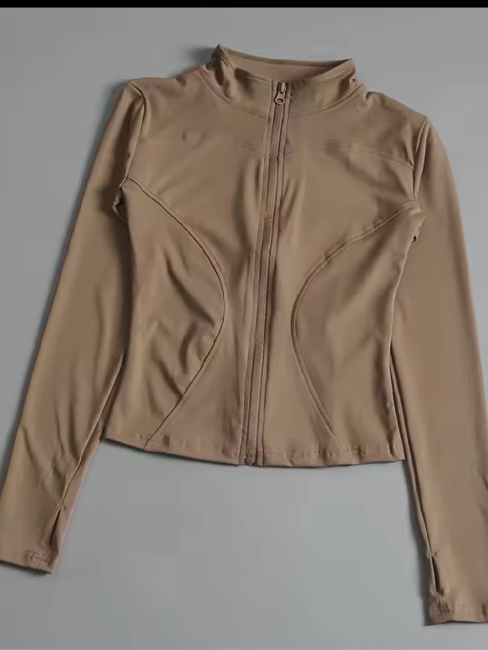 Women's Lightweight Utility Zip Jacket in Beige